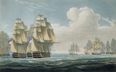 Nach der Schlacht von Trafalgar, 21. Oktober 1805, graviert von F.C. Lewis für 